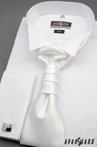 Pánská košile FRAKOVKA SLIM s dvojitými manžetami na manžetové knoflíčky 154-1