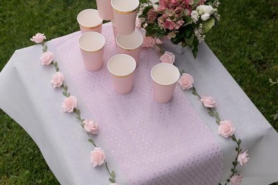 Girlanda s růžemi růžové 120 cm 731251788