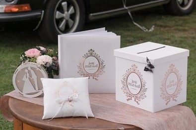 Svatební kniha &quot;Just Married&quot;, růžové zlato 731287847