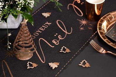 Vánoční stromečky růžové zlato 10 ks, 4 x 3,5 cm 731287911