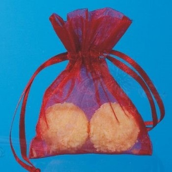 Sáček z organzy pro svatebčany 7,5x10cm, bordó