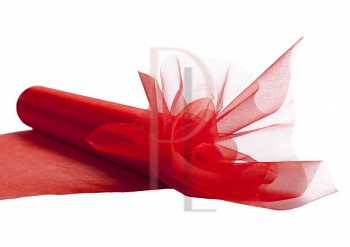 Organza sněžná červená, 16cm/9m