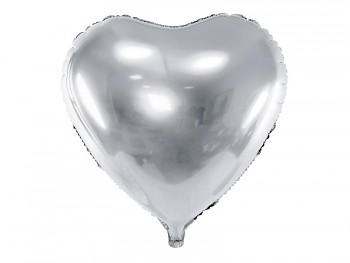 Foliový balónek srdce, stříbrné 45 cm 731276814