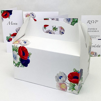 Krabička na výslužku s barevnými květy sasanek 731301077