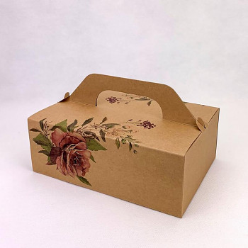 Krabička na výslužku přírodní, květiny 731301079