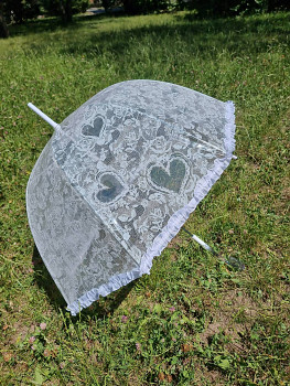 Svatební deštník s krajkou