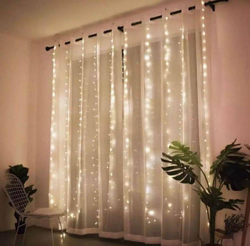 LED světelný závěs 3 x 2 m bílý