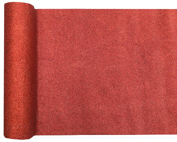 Glitrová stolová šerpa červená, 28 cm x 3 m 731335616