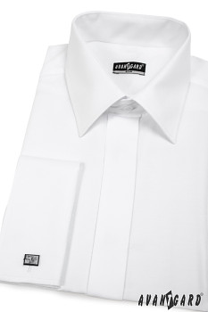 Pánská košile SLIM s krytou légou a dvojitými manžetami na manžetové knoflíčky 160-1