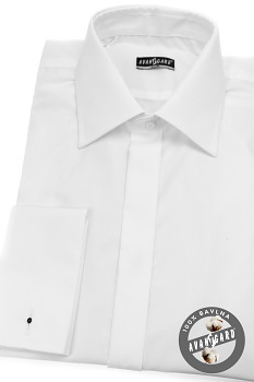 Pánská košile SLIM s krytou légou a dvojitými manžetami na manžetové knoflíčky 111-01