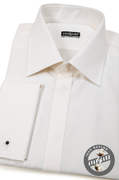 Pánská košile SLIM s krytou légou a dvojitými manžetami na manžetové knoflíčky 111-164