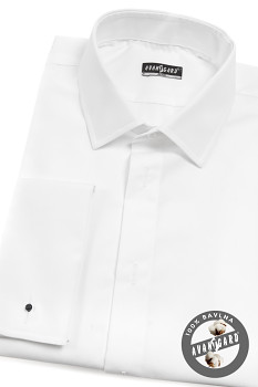 Pánská smokingová košile SLIM s krytou légou a dvojitými manžetami na manžetové knoflíčky 105-01