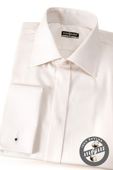 Pánská košile SLIM s krytou légou a dvojitými manžetami na manžetové knoflíčky 111-206