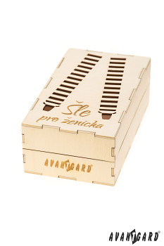 Dřevěná dárková krabička na šle Pro ženicha 921-3716