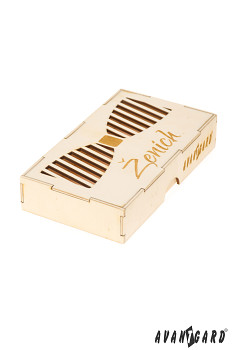 Dřevěná dárková krabička na motýlek Ženich 925-3722