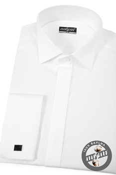 Pánská košile FRAKOVKA SLIM s krytou légou, piké, dvojité manžety na manžetové knoflíčky 173-1