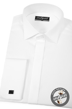 Pánská košile FRAKOVKA KLASIK s krytou légou, piké, dvojité manžety na manžetové knoflíčky 673-1