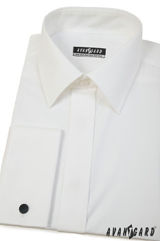 Pánská košile KLASIK s krytou légou a dvojitými manžetami na manžetové knoflíčky 516-224