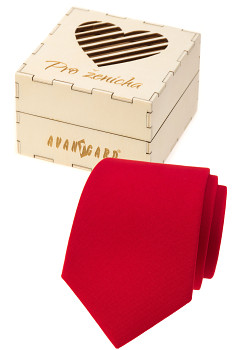 Dárkový set Pro ženicha - Kravata LUX v dárkové dřevěné krabičce s nápisem 919-985720