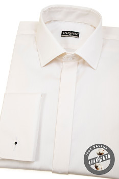 Pánská košile SLIM s krytou légou a dvojitými manžetami na manžetové knoflíčky 133-225