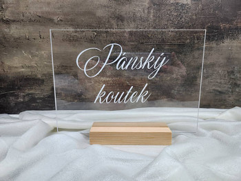 Plexi cedulka "Pánský koutek"