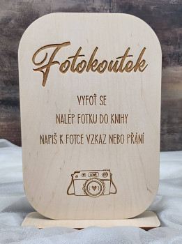 Dřevěná cedulka "Fotokoutek"