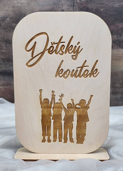 Dřevěná cedulka "Dětský koutek"