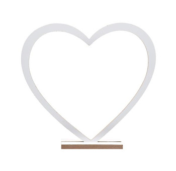 Dřevěné srdce - bílé 731360187