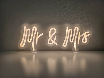 LED neonový nápis MR and MRS