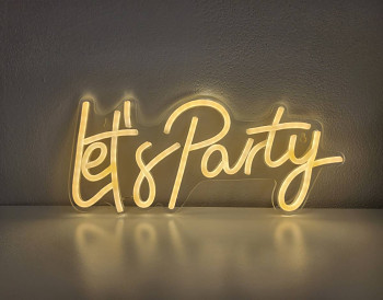 LED neonový nápis Let´s party