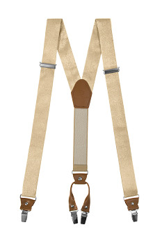 Látkové šle Y s koženým středem a zapínáním na klipy - 35 mm - v dárkovém balení 880-8139569