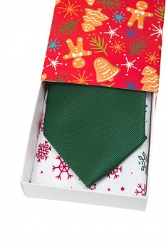 Vánoční dárkový set - Kravata LUX s kapesníčkem v papírové krabičce 919-22389