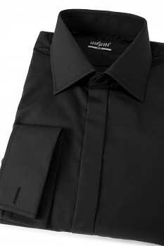 Pánská košile SLIM s krytou légou a dvojitými manžetami na manžetové knoflíčky 133-2323