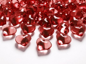 Krystalky srdce červené, 30 ks
