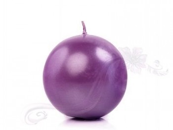 Svíčka &quot;Koule&quot; 60mm metalická purpurová