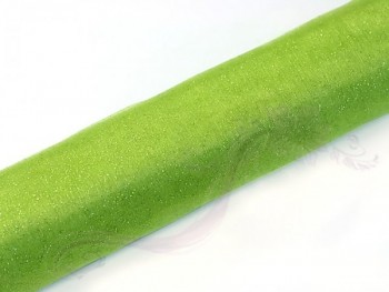 Organza třpytivá, krystalická zelená, šířka 36 cm, návin 9 m