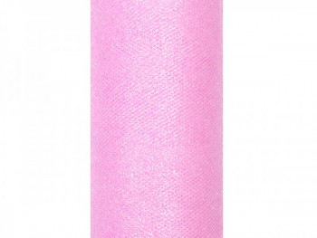 Tyl s lurexem, sv. růžový, 15cm/9m
